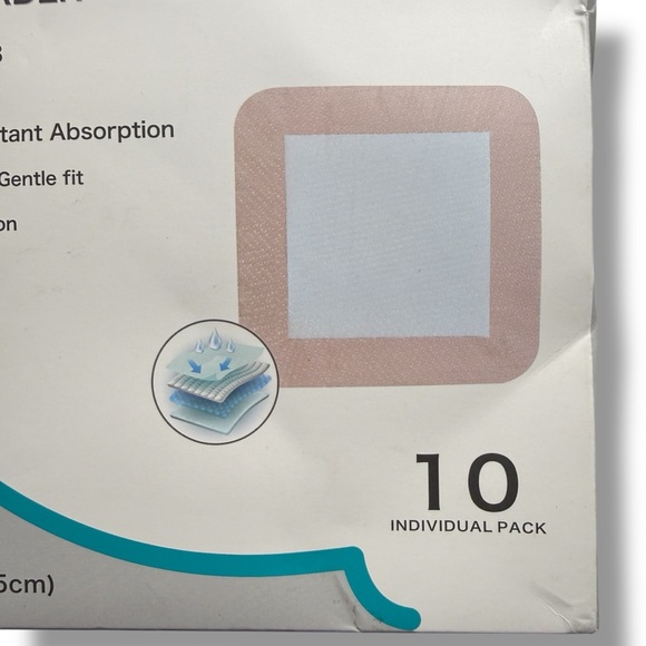 Dimora Silicone Wound Dressings Super Absorbent 10 Pack 6” x 6” Soft Wound Care - Picture 7 of 11